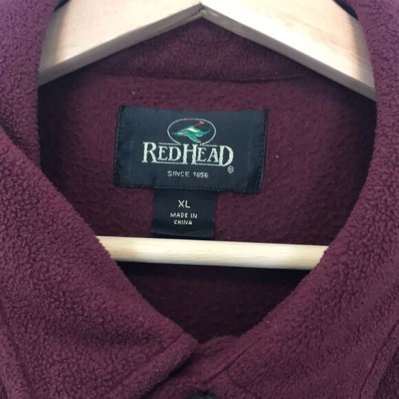 RedHead Maroon Button Down Fleece Shirt Jacket - Picture 5 of 9